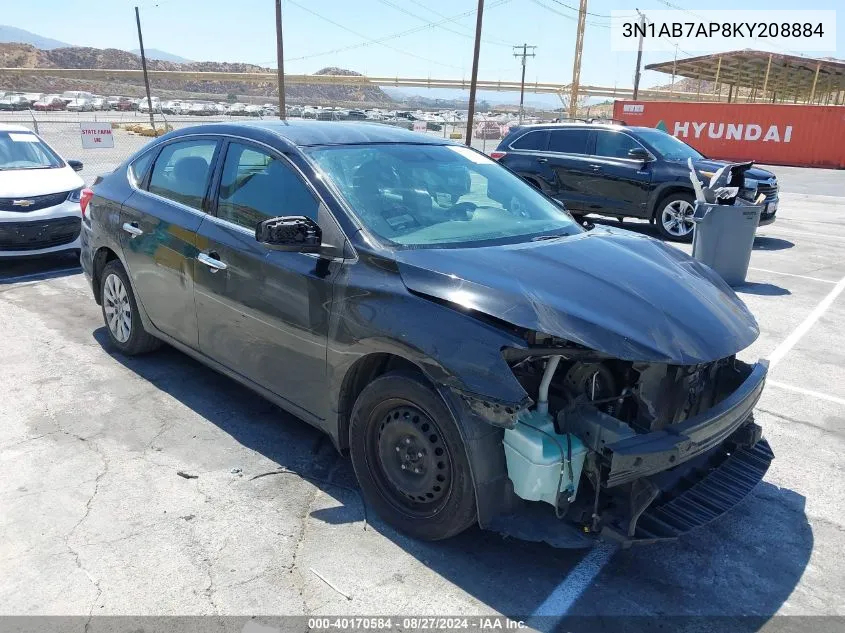 2019 Nissan Sentra S VIN: 3N1AB7AP8KY208884 Lot: 40170584