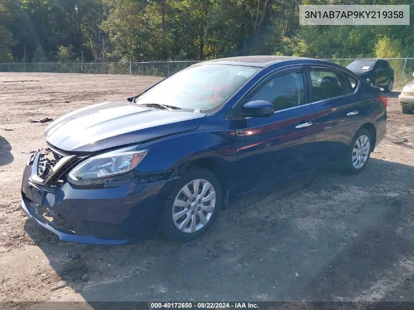 2019 Nissan Sentra S VIN: 3N1AB7AP9KY219358 Lot: 40172650