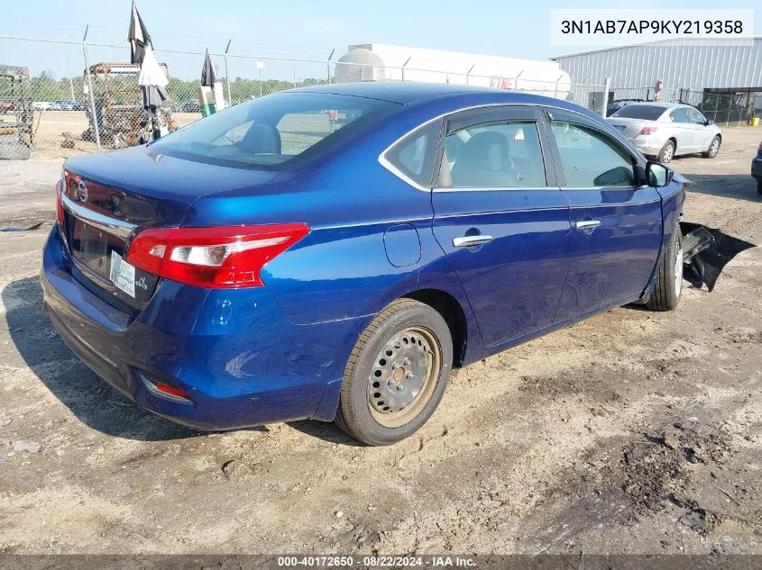 3N1AB7AP9KY219358 2019 Nissan Sentra S