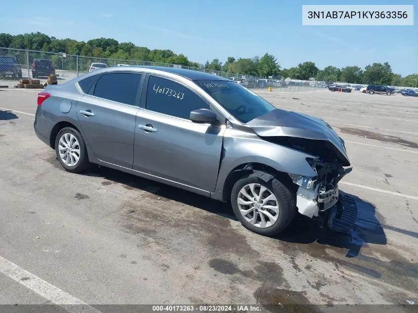 3N1AB7AP1KY363356 2019 Nissan Sentra Sv