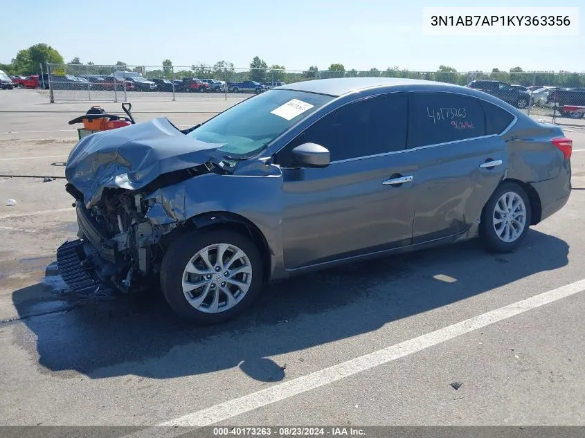 3N1AB7AP1KY363356 2019 Nissan Sentra Sv