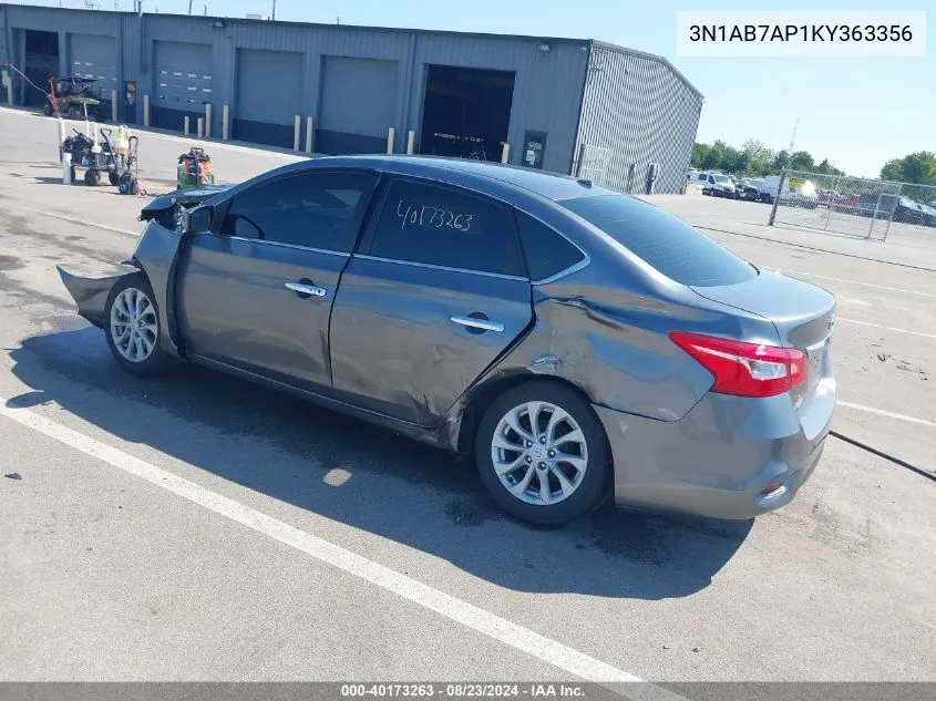 3N1AB7AP1KY363356 2019 Nissan Sentra Sv