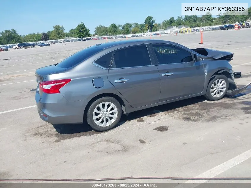 3N1AB7AP1KY363356 2019 Nissan Sentra Sv