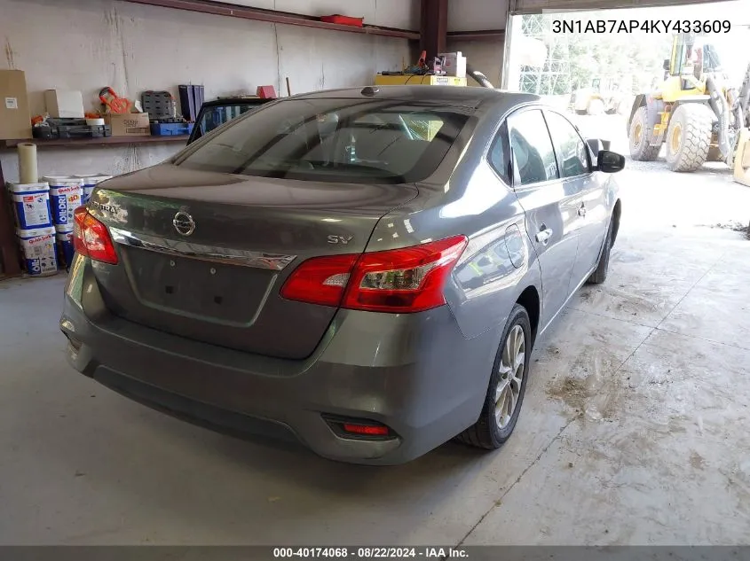 3N1AB7AP4KY433609 2019 Nissan Sentra Sv