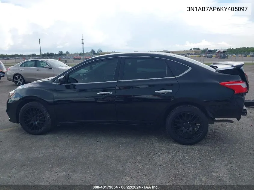 2019 Nissan Sentra Sv VIN: 3N1AB7AP6KY405097 Lot: 40179054