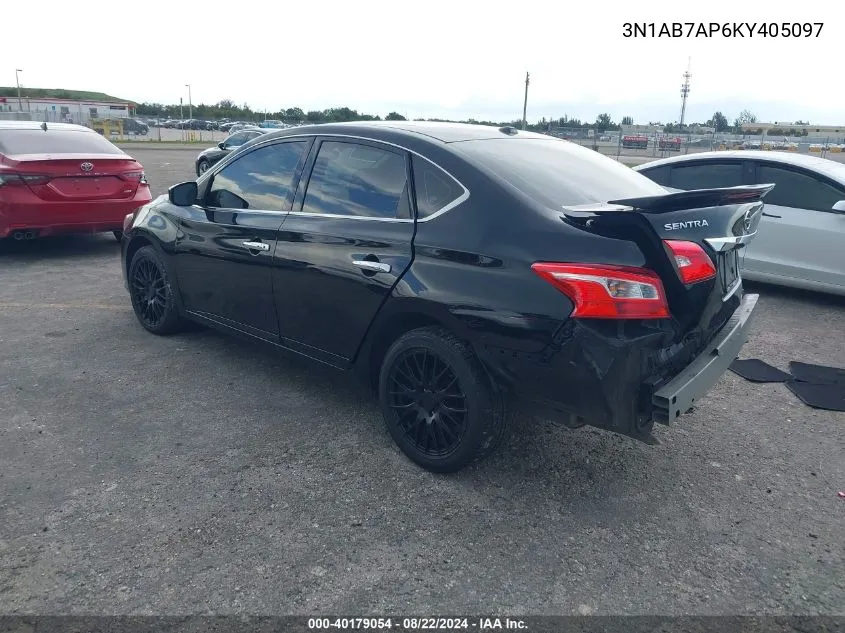 2019 Nissan Sentra Sv VIN: 3N1AB7AP6KY405097 Lot: 40179054