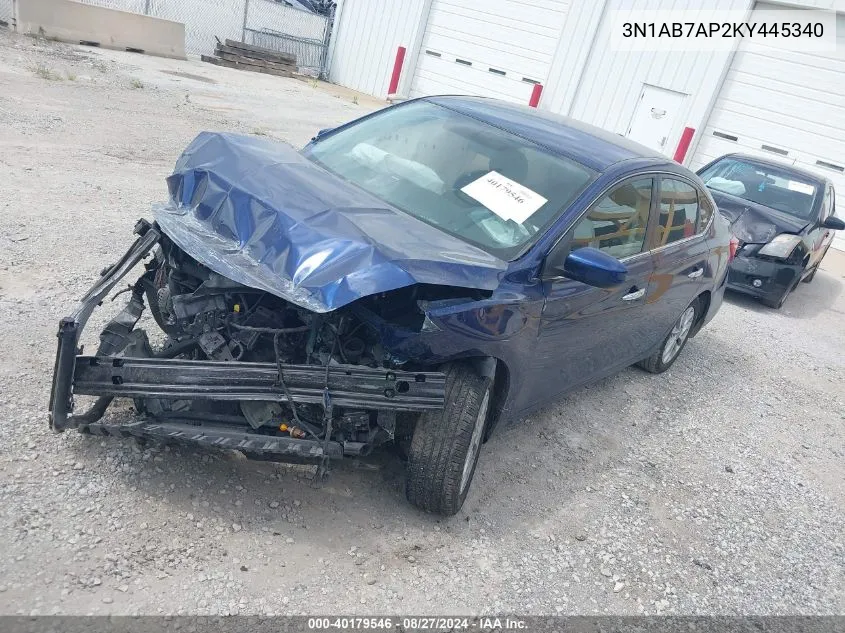 3N1AB7AP2KY445340 2019 Nissan Sentra Sv