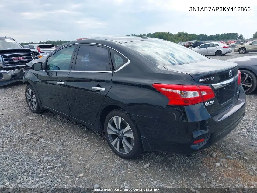 2019 Nissan Sentra Sv VIN: 3N1AB7AP3KY442866 Lot: 40180350