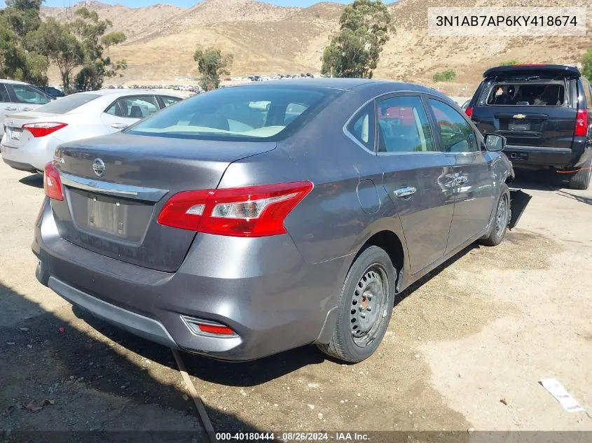 3N1AB7AP6KY418674 2019 Nissan Sentra S