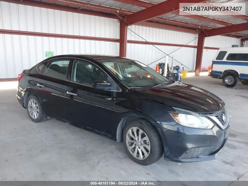 2019 Nissan Sentra Sv VIN: 3N1AB7AP0KY347407 Lot: 40181194