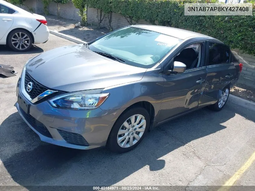 3N1AB7AP8KY427408 2019 Nissan Sentra S