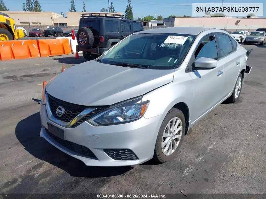 2019 Nissan Sentra Sv VIN: 3N1AB7AP3KL603777 Lot: 40185690