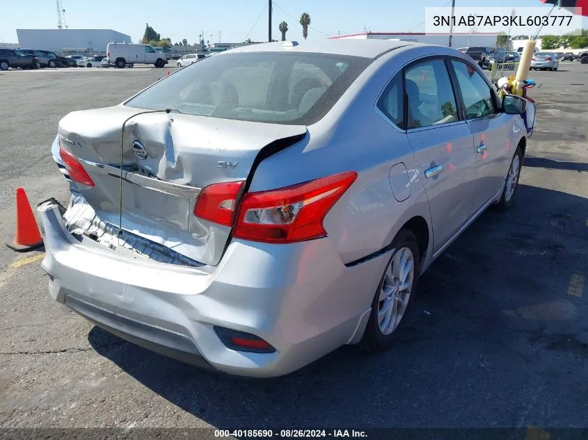 3N1AB7AP3KL603777 2019 Nissan Sentra Sv