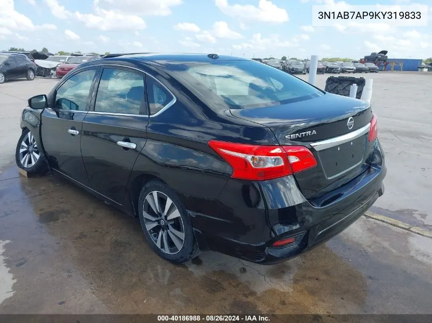 2019 Nissan Sentra Sv VIN: 3N1AB7AP9KY319833 Lot: 40186988