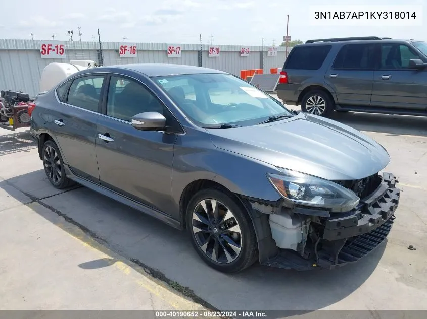 3N1AB7AP1KY318014 2019 Nissan Sentra Sr