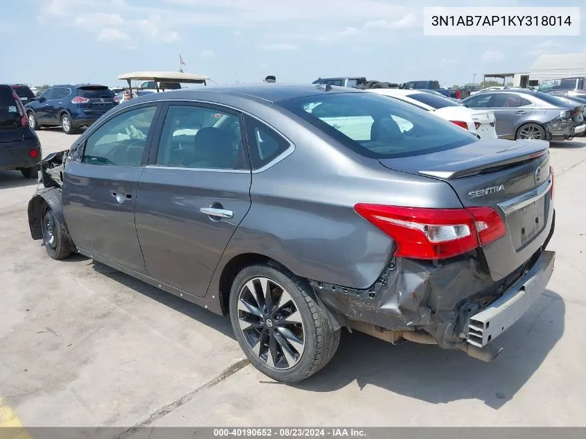 3N1AB7AP1KY318014 2019 Nissan Sentra Sr