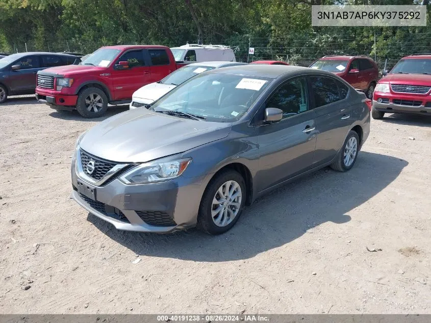 2019 Nissan Sentra Sv VIN: 3N1AB7AP6KY375292 Lot: 40191238