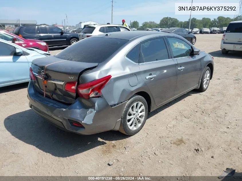 3N1AB7AP6KY375292 2019 Nissan Sentra Sv