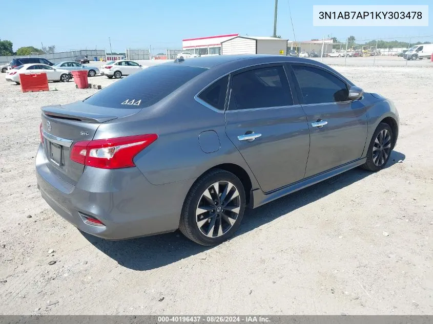 3N1AB7AP1KY303478 2019 Nissan Sentra Sr