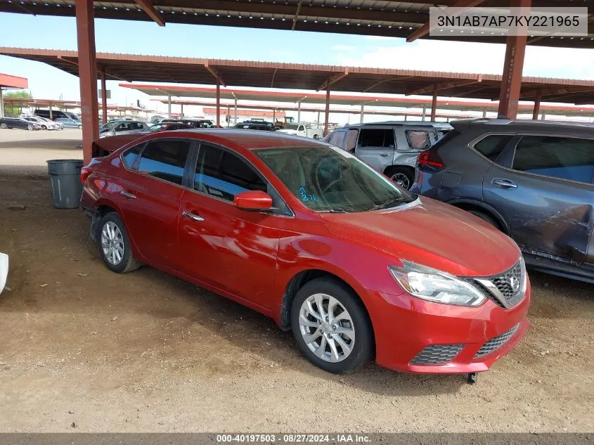 3N1AB7AP7KY221965 2019 Nissan Sentra Sv