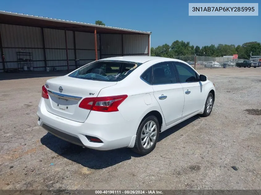 2019 Nissan Sentra Sv VIN: 3N1AB7AP6KY285995 Lot: 40198111