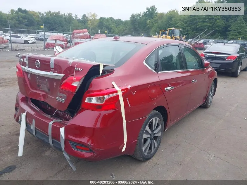 2019 Nissan Sentra Sv VIN: 3N1AB7AP1KY380383 Lot: 40203266