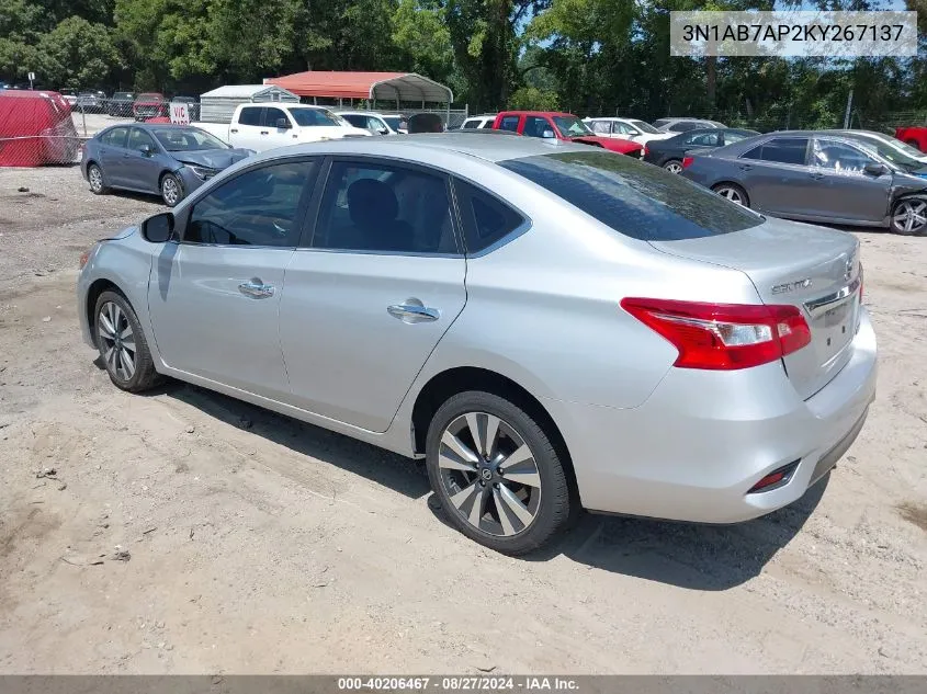 2019 Nissan Sentra Sv VIN: 3N1AB7AP2KY267137 Lot: 40206467