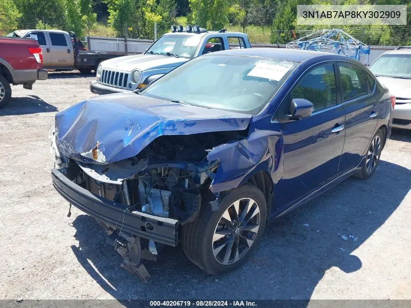 2019 Nissan Sentra Sr VIN: 3N1AB7AP8KY302909 Lot: 40206719