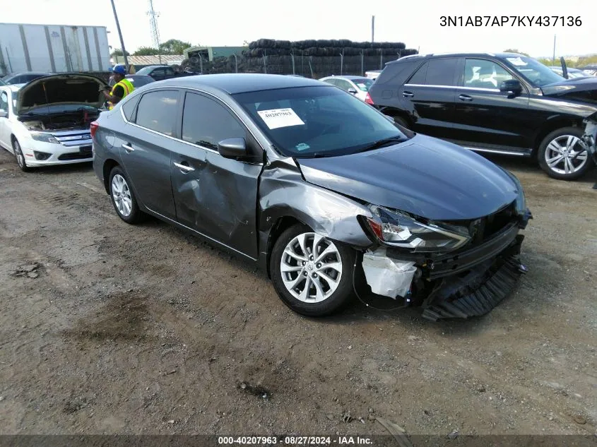 3N1AB7AP7KY437136 2019 Nissan Sentra Sv