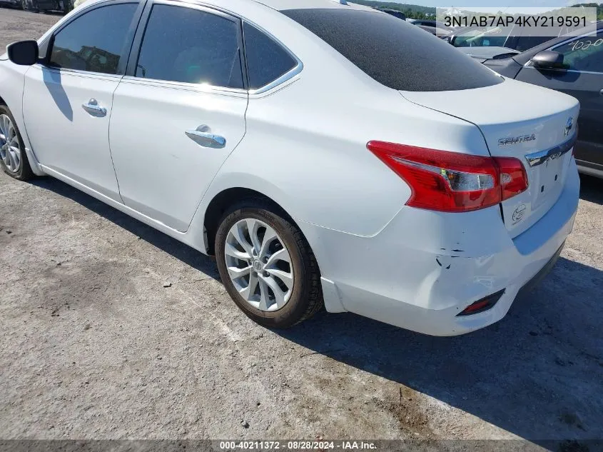 2019 Nissan Sentra Sv VIN: 3N1AB7AP4KY219591 Lot: 40211372