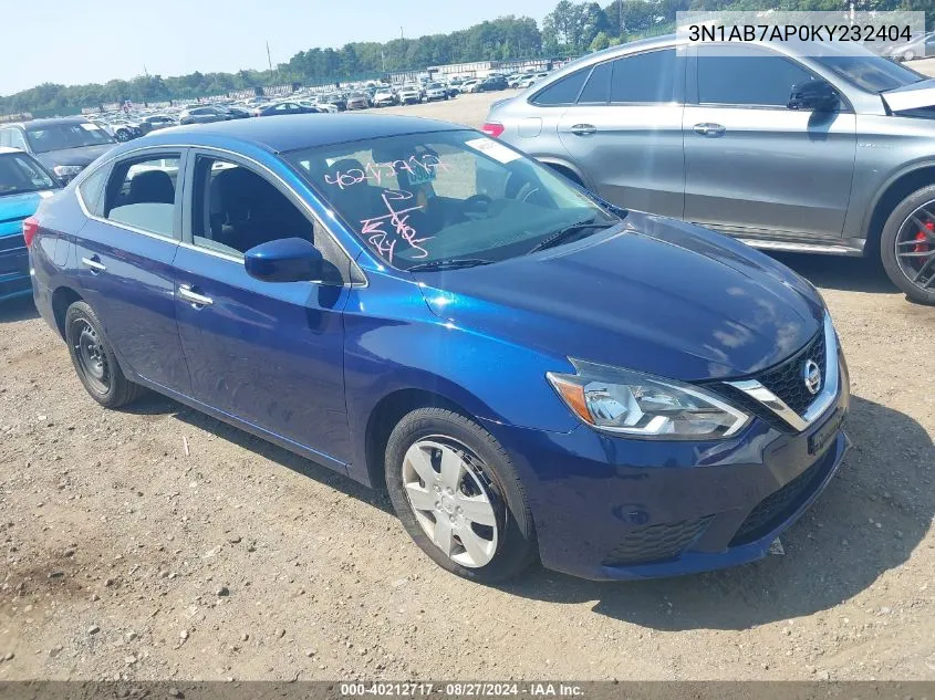 3N1AB7AP0KY232404 2019 Nissan Sentra S