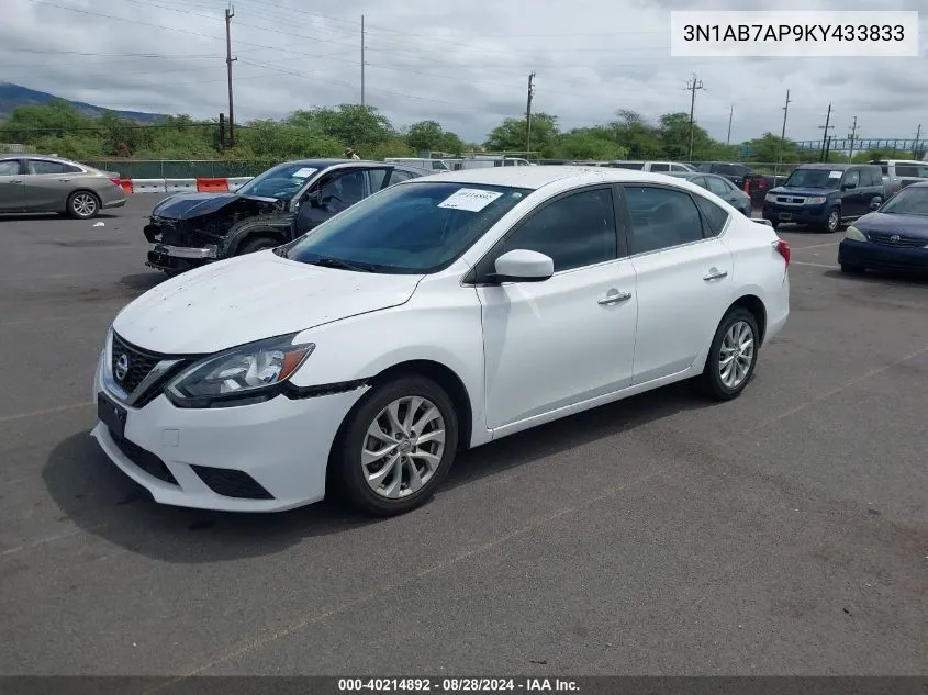 2019 Nissan Sentra Sv VIN: 3N1AB7AP9KY433833 Lot: 40214892