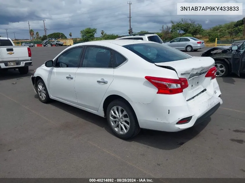 3N1AB7AP9KY433833 2019 Nissan Sentra Sv