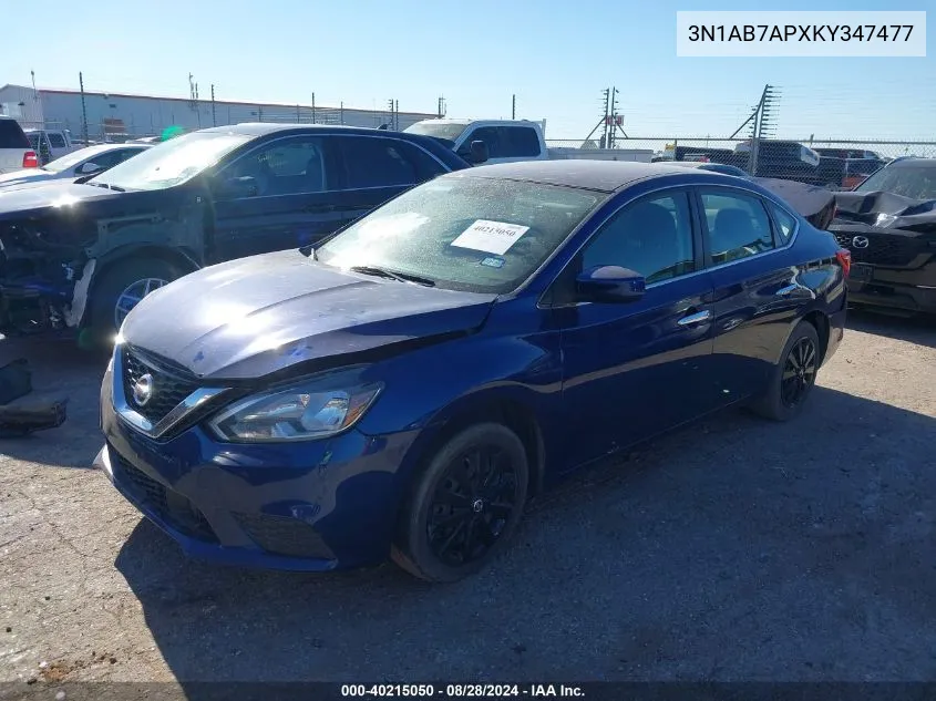 2019 Nissan Sentra S VIN: 3N1AB7APXKY347477 Lot: 40215050