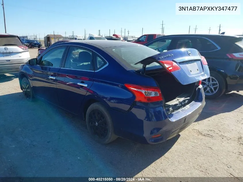 3N1AB7APXKY347477 2019 Nissan Sentra S