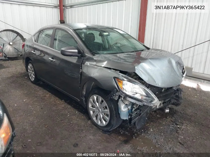 2019 Nissan Sentra S VIN: 3N1AB7AP9KY365422 Lot: 40218373