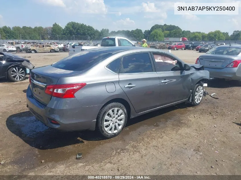 3N1AB7AP5KY250400 2019 Nissan Sentra S