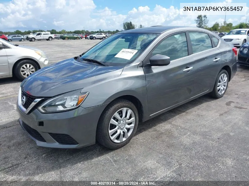 2019 Nissan Sentra S VIN: 3N1AB7AP6KY365457 Lot: 40219314