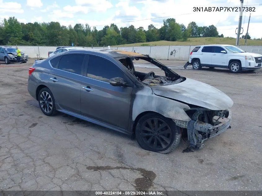 2019 Nissan Sentra Sr VIN: 3N1AB7AP7KY217382 Lot: 40224104