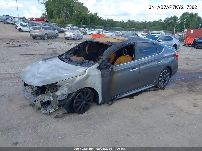 2019 Nissan Sentra Sr VIN: 3N1AB7AP7KY217382 Lot: 40224104