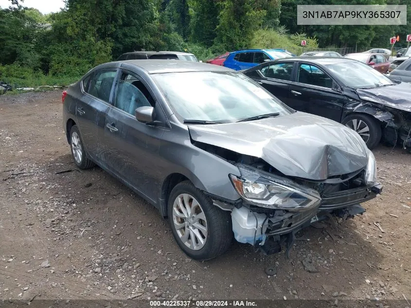 2019 Nissan Sentra Sv VIN: 3N1AB7AP9KY365307 Lot: 40225337