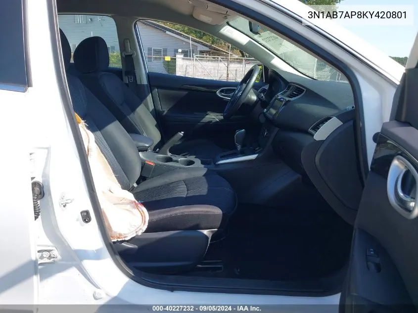 3N1AB7AP8KY420801 2019 Nissan Sentra Sv