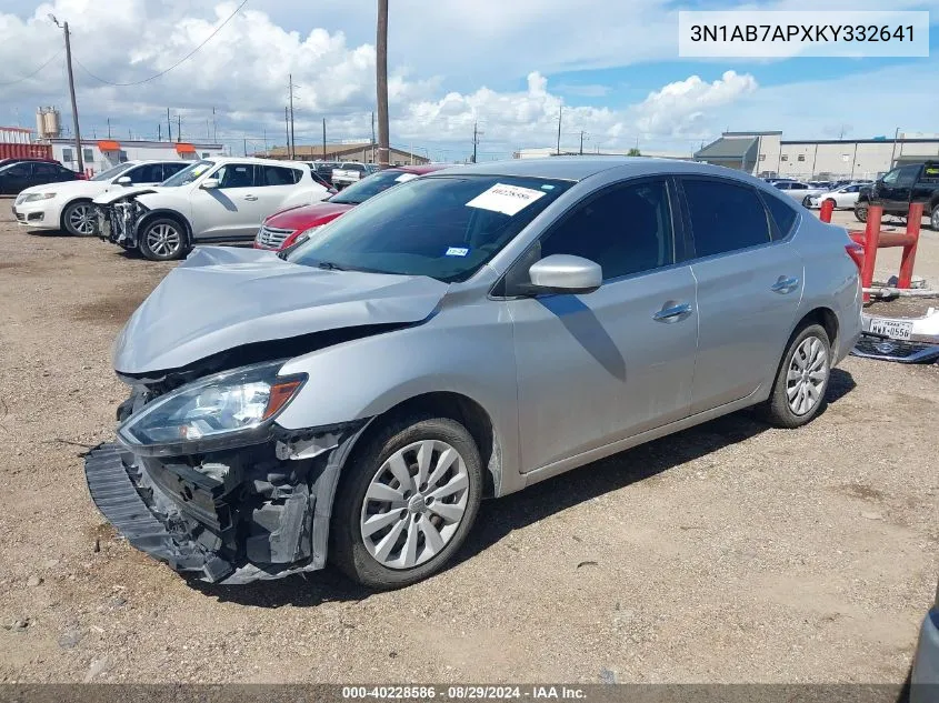 2019 Nissan Sentra S VIN: 3N1AB7APXKY332641 Lot: 40228586