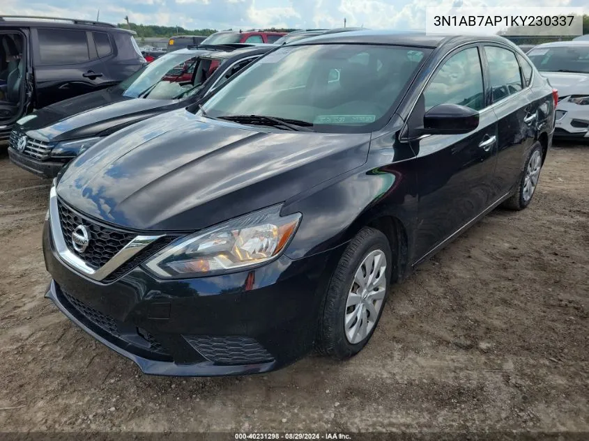 2019 Nissan Sentra S VIN: 3N1AB7AP1KY230337 Lot: 40231298