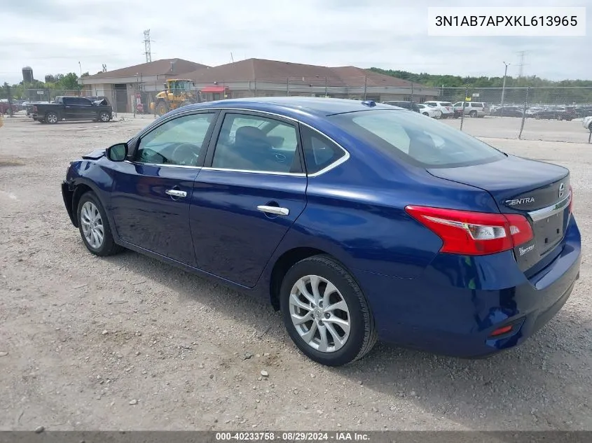 2019 Nissan Sentra Sv VIN: 3N1AB7APXKL613965 Lot: 40233758