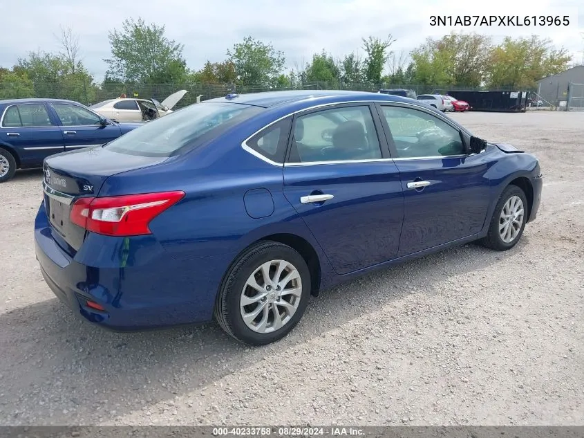 2019 Nissan Sentra Sv VIN: 3N1AB7APXKL613965 Lot: 40233758