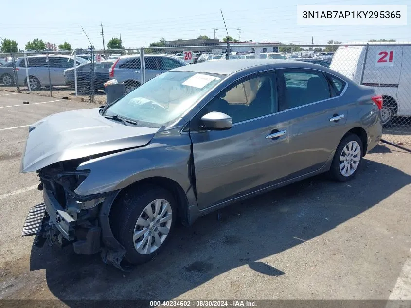 3N1AB7AP1KY295365 2019 Nissan Sentra S