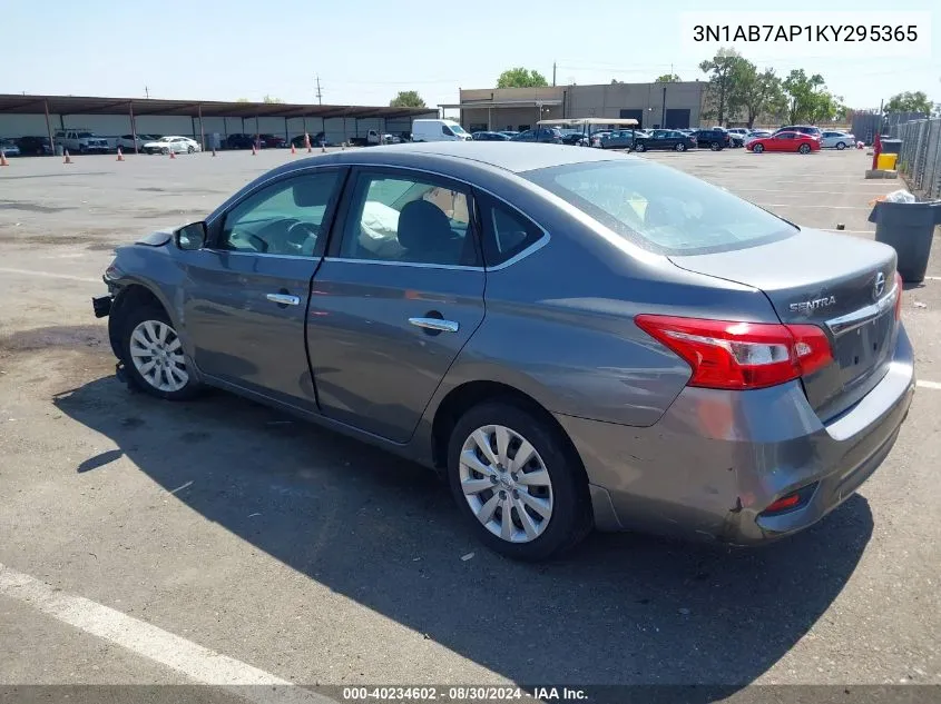 2019 Nissan Sentra S VIN: 3N1AB7AP1KY295365 Lot: 40234602