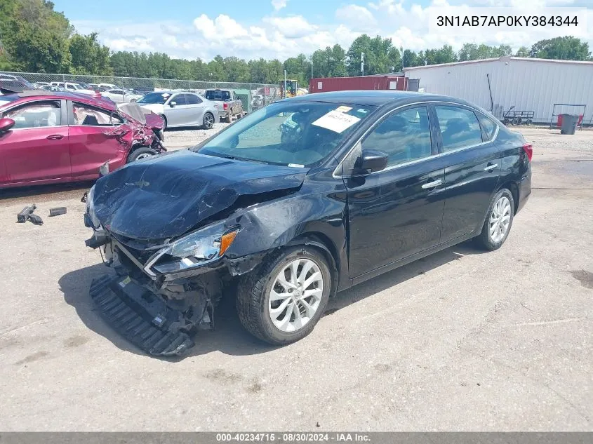 2019 Nissan Sentra Sv VIN: 3N1AB7AP0KY384344 Lot: 40234715