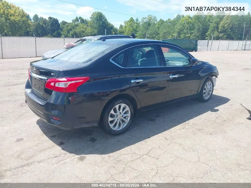 2019 Nissan Sentra Sv VIN: 3N1AB7AP0KY384344 Lot: 40234715